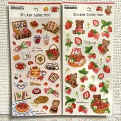 ★即購入OK★ GAIA シールセレクション いちご くま 2枚セットマステ素材