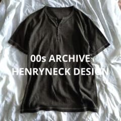 y2k グランジ ヘンリーネック Vネック V系 お兄系 Tシャツ サーマル
