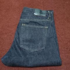ジャパンブルージーンズw29革パッチボタンフライチェーンステッチ 