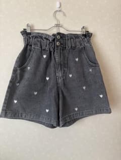 OLIVE des OLIVE ハート刺繍 デニムショートパンツ グレーのサムネイル