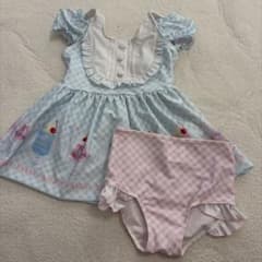 メゾピアノ セパレート水着 110サイズ 水色チェック - メルカリ