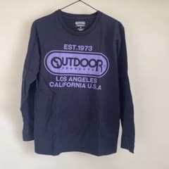 OUTDOOR ロゴプリント 長袖カットソー ネイビーのサムネイル