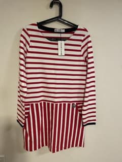 Petit Bateau 赤と白のストライプ ワンピース Sのサムネイル
