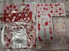 サンリオくじキティ和柄ミニ重箱　箸&箸置き他5点セットのサムネイル