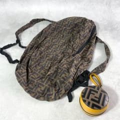 レア FENDI フェンディ ズッカ柄 チャーム エコバッグ バックパック