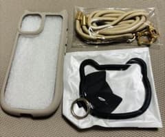 猫耳デザイン iPhone15 ケース ショルダーストラップ付き　ねこ　ネコのサムネイル