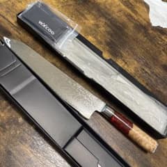 菊秀刃物店勝平ダマスカス牛刀包丁刃渡り約21cm 研ぎ済み| Buyee日本