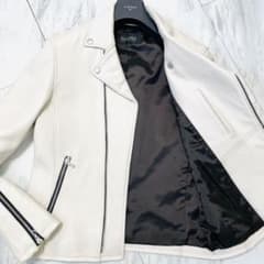 極美品 XL⭐️トルネードマート ライダース ダブル ラムレザー 白 近年