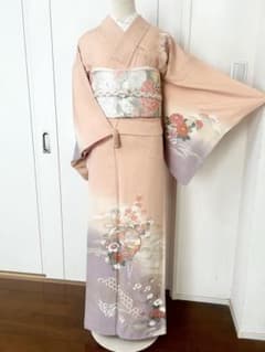 美品　バチ衿　訪問着&袋帯セット 新品の丸組帯締めお付けします