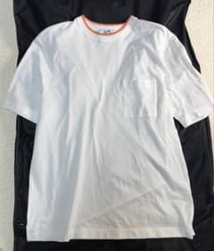 エルメス Tシャツ 鹿の子 ホワイト ワンポイント Hロゴ オレンジ エルメス Tシャツ 鹿の子 ホワイト ワンポイント Hロゴ オレンジ