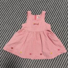 MIKI HOUSE ベビー ワンピース 90cm ピンク チェックのサムネイル