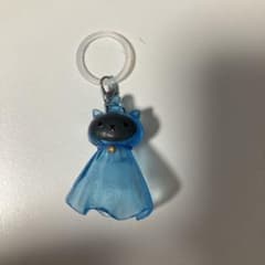 猫 マスコット キーホルダー クリアブルーめじるしアクセサリーのサムネイル