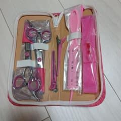子供ヘアカット　散髪用 セニングシザー ヘアカット セット ピンクのサムネイル