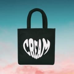 CREAM HEART LOGO TOTE BAG XL(BLACK) - メルカリ