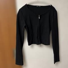GU ブラック ダブルジップ長袖トップス Mのサムネイル