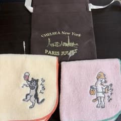 猫 刺繍 タオルハンカチ 2枚セットのサムネイル