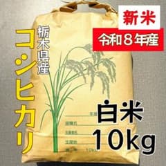 新米！令和８年栃木産コシヒカリ白米　内容量10kg（玄米約11kgを精米）のサムネイル
