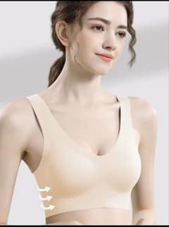 シームレスブラ、固定式胸パッド、ワンピースブラ、薄手でストラップレス、のサムネイル