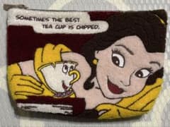 Disney 미녀와 야수 벨 & 칩 사가라 자수 파우치