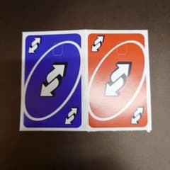 最終　クレジットカード　スキン　ステッカー　UNO ウノ　青 赤 2枚セットのサムネイル