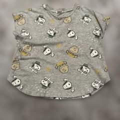 PEANUTS スヌーピー 総柄Tシャツ グレー 100cmのサムネイル