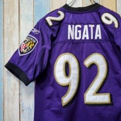 516☆リーボック☆NFLレイブンズ☆アメフトゲームシャツ☆チームロゴ