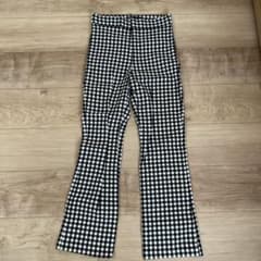 ZARA ギンガムチェック柄 パンツ ブラック S