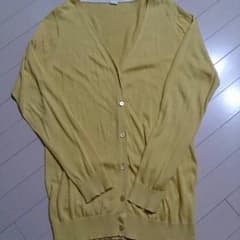 [美品]ロングカーデ☆カラシ色 コットン100%☆のサムネイル