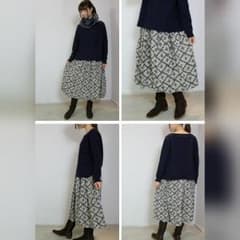週末のみ値下げ　ツムグ　tumugu リネンキャンバスフラグプリント スカートのサムネイル