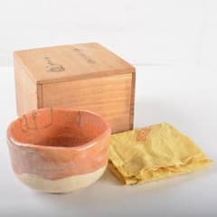 茶道具　楽吉左衛門　赤楽茶碗　共箱　金継ぎ直し有り　D　R5324 m12641228380_1.jpg?1673595812