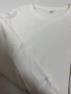 UNIQLO ワッフルクルーネックT 長袖 ホワイトのサムネイル