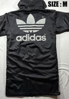 adidas 希少 90s ベンチコート Mサイズ 黒 裏ボア デサント製 - メルカリ