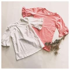 韓国子供服　レース　フレアスリーブ　トップスのサムネイル