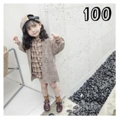 韓国子供服♥︎チェックワンピース&カーディガンのサムネイル