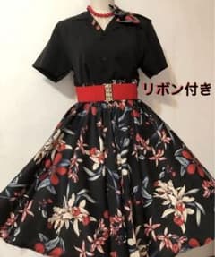 花柄ロカビリーサーキュラースカート 50