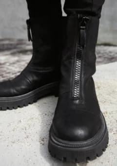 アンティカ　フロントジップショートブーツ　size41 ブラックのサムネイル