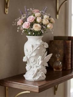 妖精と薔薇のプレミアムフラワーベース】28cm ラグジュアリー花瓶 