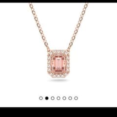 スワロフスキー★ピンクエメラルドカットネックレスのサムネイル