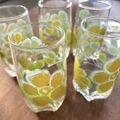 昭和レトロ♡グラス　5個+コースター 2個のサムネイル