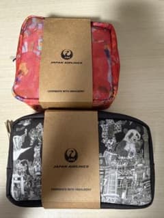 JAL HERALBONY トラベルポーチ 2個セットのサムネイル