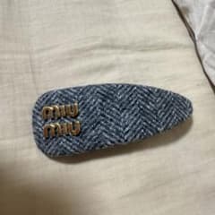 Thumbnail of miu miu ヘリンボーン柄 バレッタ グレー