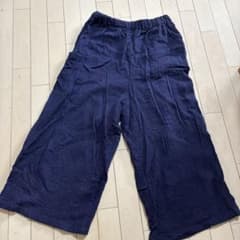 Aminaコットン100%ネイビー ワイドパンツ イージーパンツのサムネイル
