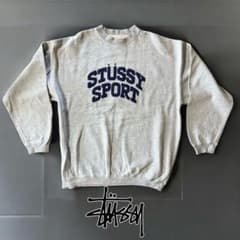 90sステューシースポーツ スウェット グレー L - メルカリ