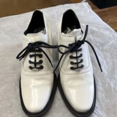 Acne Studios24㎝ホワイトレザー レースアップシューズ 中ヒールのサムネイル