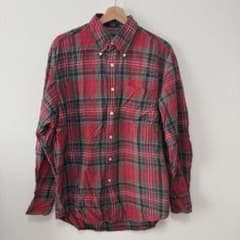 NAUTICA 長袖チェックシャツ L相当 100%綿 赤紺のサムネイル