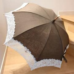 ☆美品 近沢 レース日傘 ブラウン高級傘 - メルカリ