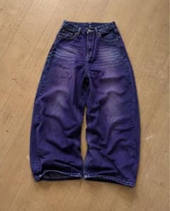 メンズ ワイドデニムパンツ パープルのサムネイル