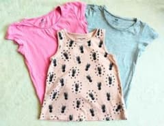 110-130【3枚】半袖シャツ タンクトップ H&M GLOBAL WORKのサムネイル