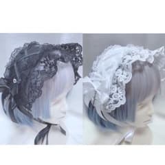 【ハロウィン】ハーフボンネットドレス a:ruco】ハーフボンネット 黒｜ヘッドドレス｜TOKYO LOLITA tiroir