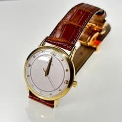 OMEGA 14K金無垢 ハーフローター 手巻き アリゲーター カミーユ 
